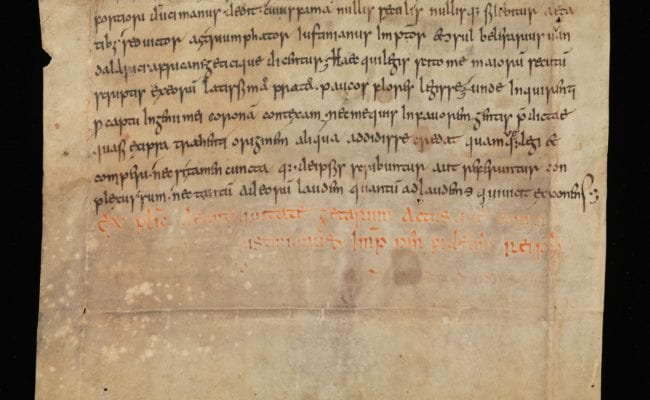 Lausanne, Bibliothèque cantonale et universitaire – Lausanne, Ms 398, f. 1v – Iordanes Gothus, De origine actibusque Getarum (fragment)
